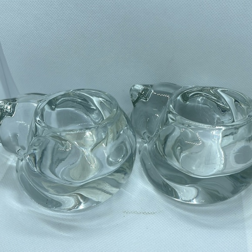 Vintage Crystal cat votive holders‎